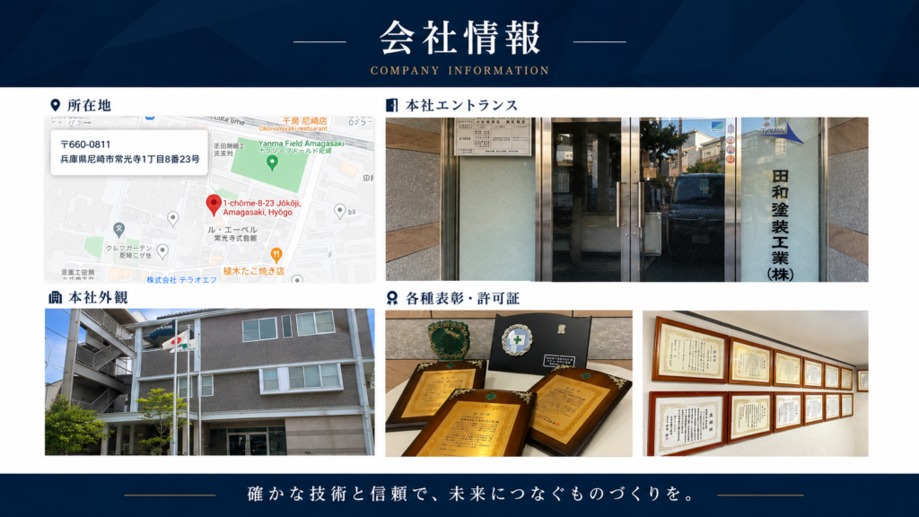 kotei page image guide for the company
田和塗装工業株式会社　行き方　マップ