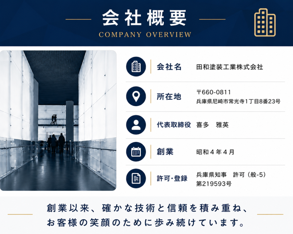 KOTEI IMAGE PAGE COMPANY GUIDE
田和塗装工業株式会社の塗装、施工実績